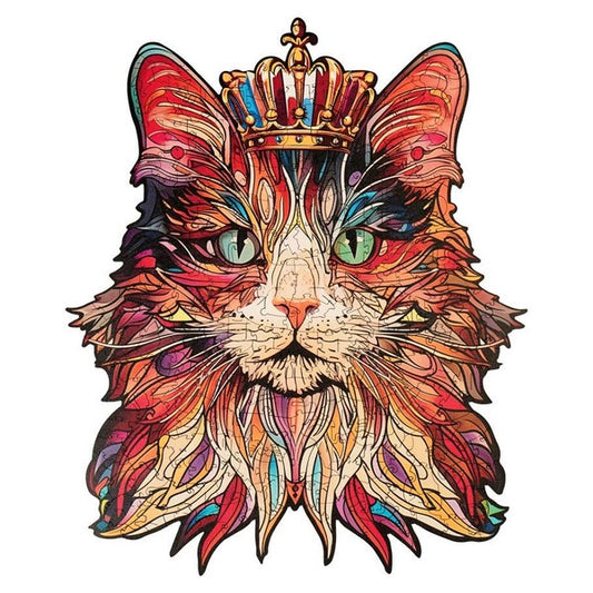 Puzzle 200 Wood Cat King Shaped