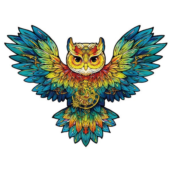 Puzzle 200 Wood Moonlight Owl Shaped