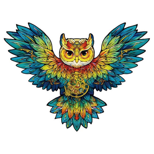 Puzzle 200 Wood Moonlight Owl Shaped
