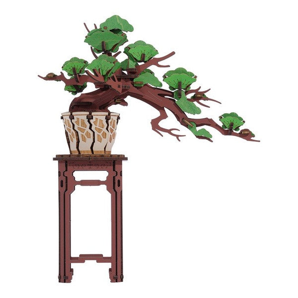 Rolife Wood Craft Bonsai Evergreen Pine