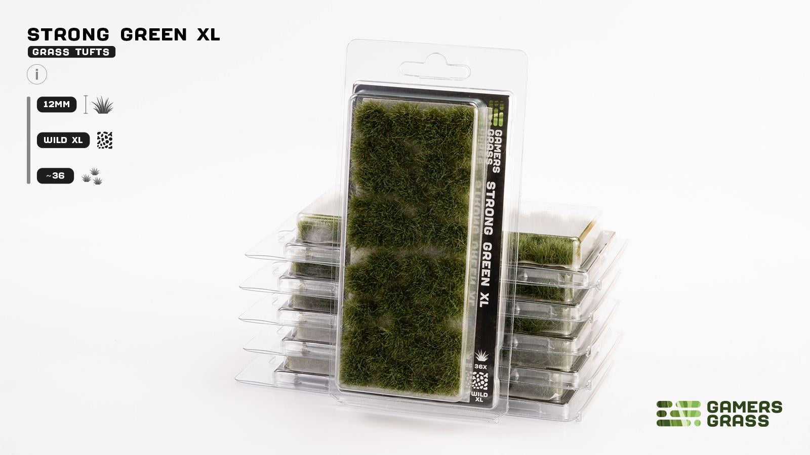 Gamers Grass Tufts Strong Green XL (12mm Wild XL)