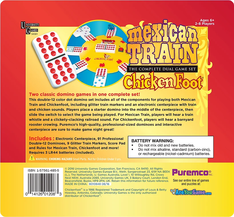 Dominoes Mexican Train Chicken Foot Combo