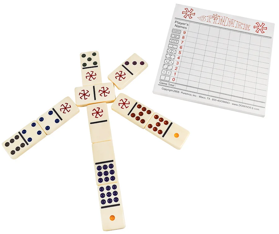Dominoes Spinner Double 9 with Wild Tiles in Tin