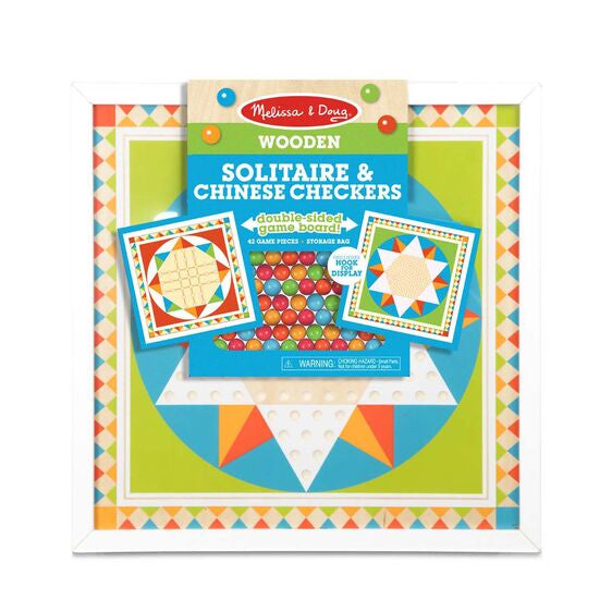 Melissa & Doug Past Tyme Classics Solitaire & Chinese Checkers Festive