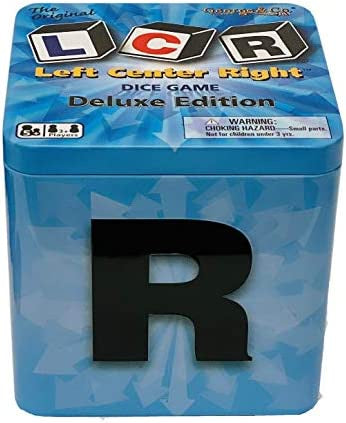 LCR Deluxe Dice Game Left Center Right Metal Tin (18mm)