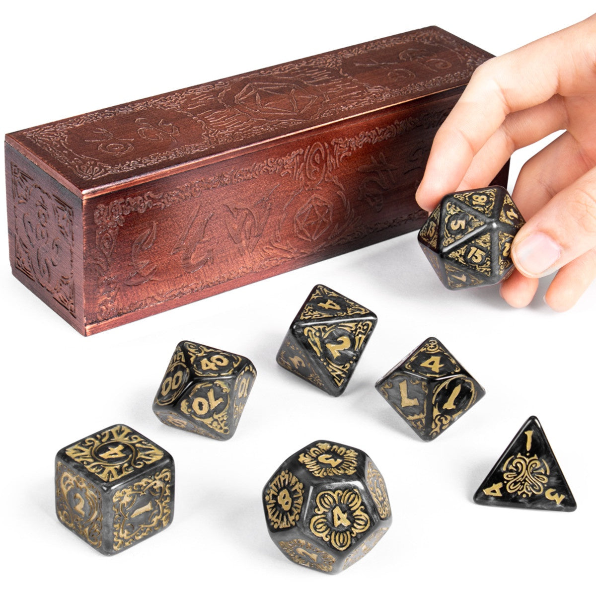 Wiz Dice Titan Dice Nyx Smoke w/Gold