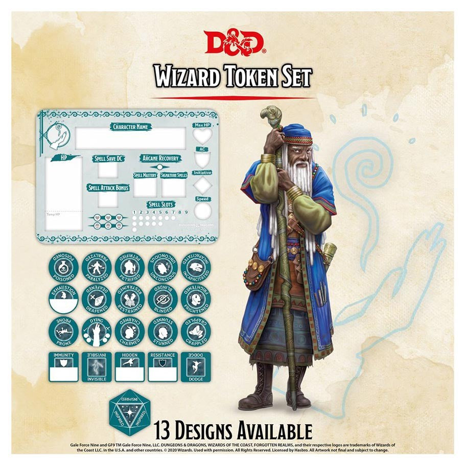 Dungeons and Dragons 5th Edition Token Set Wizard