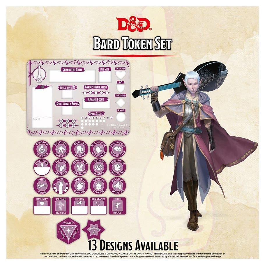 Dungeons and Dragons 5th Edition Token Set Bard