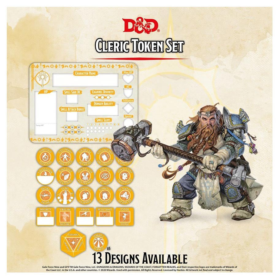 Dungeons and Dragons 5th Edition Token Set Cleric
