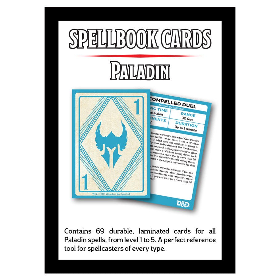 Dungeons and Dragons 5th Edition Spellbook Cards Paladin