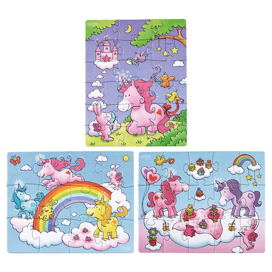 Puzzle Tykes 18, 15, 12 Unicorn Glitterluck Multipack